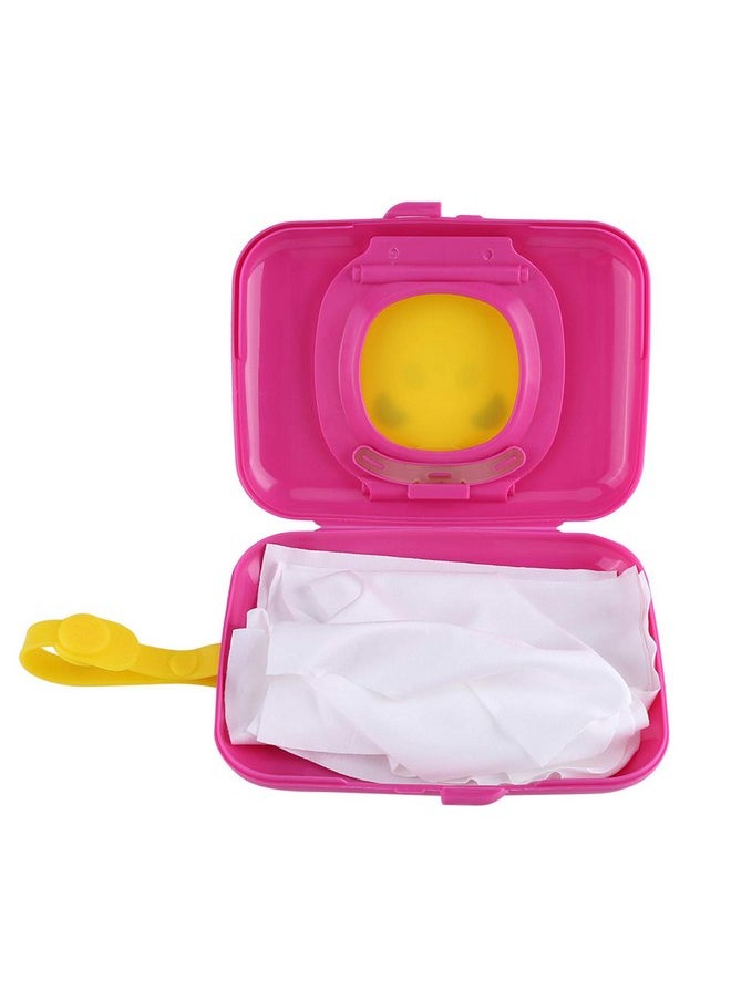 Garosa Portable Baby Wipes Dispenser Holder Cute Wet Wipe Container Outdoor Travel Stroller Wet Wipes Box Reusable Tissue Case Dispenser for Home Office Cars (Rose red Box)  - Image 3