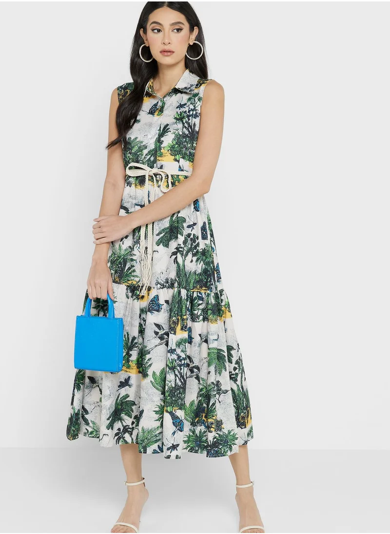 ELLA Tropical Print Dress