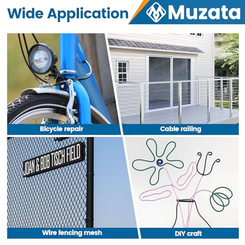 Muzata Cable Cutter Wire Cutter Heavy Duty Up to 1/8" 5/32" Stainless Steel Aircraft Wire Rope for Deck Railing Metal Fence Bicycle Brake Bike DIY Project CR12 - Image 5