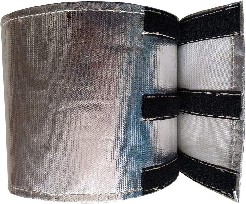 SWI Aluminum and fiberglasss heat shielding Universal Starter heat shield 7 X 24 in Wrap Self Attaching - Image 1