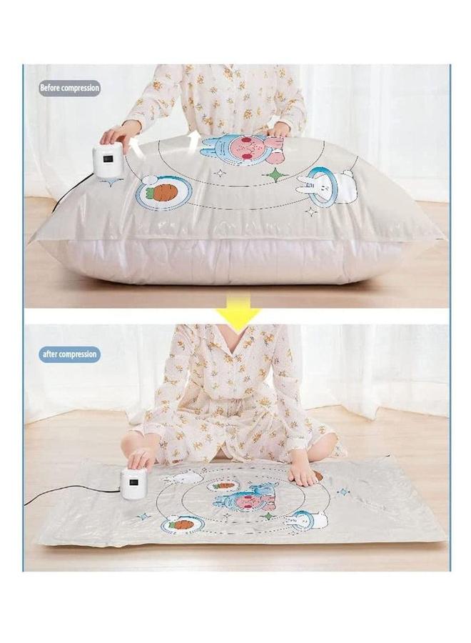 HOMESTAR Premium Vacuum Storage Bags with Electric Pump, 6 Pack (2 Jumbo, 2 Large, Medium), Reusable Space Saver for Clothes, Mattress, Blanket, Duvets, Pillows, Comforters, Quilt, Travel - Image 3