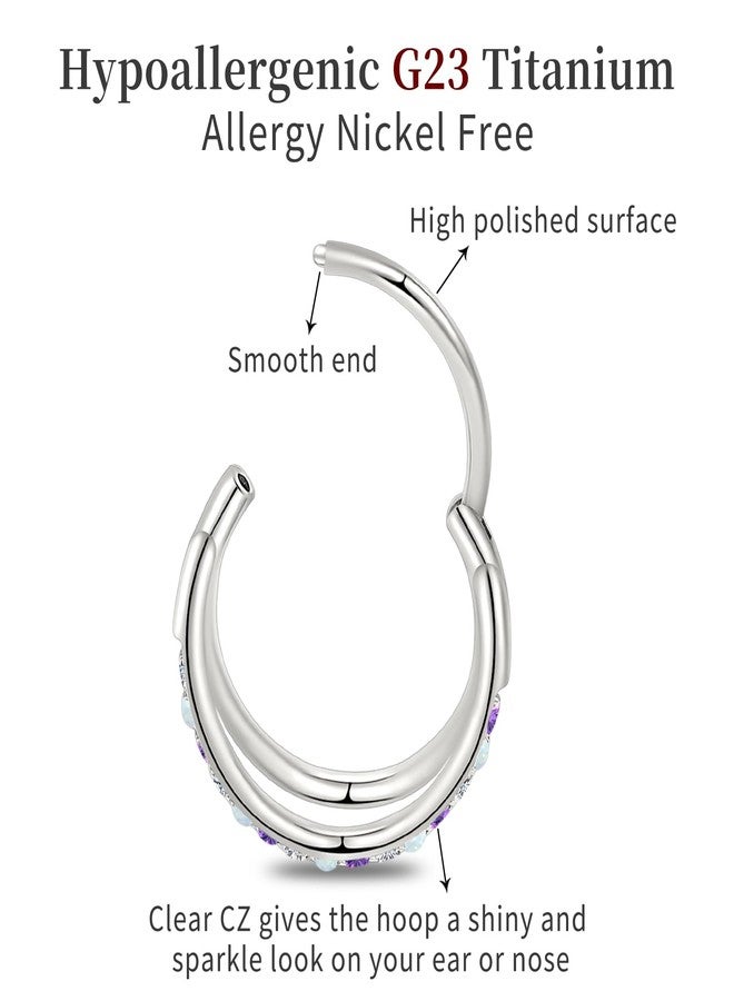 limerencia Titanium Nose Ring - G23 Double Hoop Cartilage Earring - 20G Clicker Ring for Septum, Helix, Conch, Daith, Tragus Piercing - Hypoallergenic Body Jewelry for Women & Men - Image 4