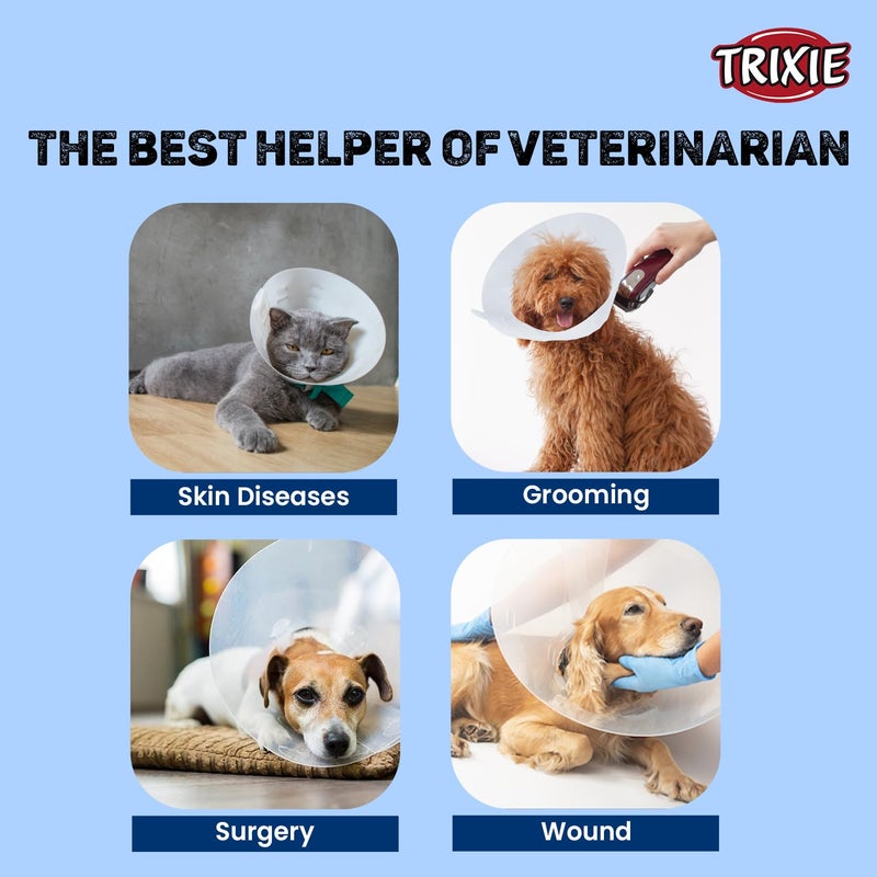 Trixie : - Protective Dog Collar with Clip Lock | Prevents The Pet from Licking or Chewing Wounds or Bandages | with Clip Lock for Quick & Accurate Installation - M, 38-44 cm/20 cm - Image 2