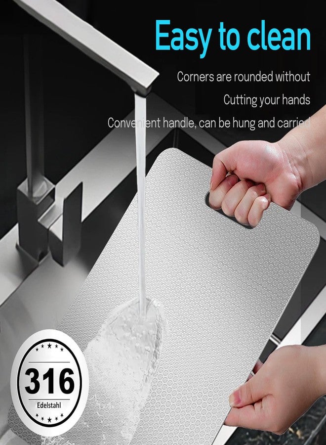 IGRARK Titanium Cutting Board, 2 Pack Titanium Cutting Boards For Kitchen, 2025 New Double-Sided Food-Grade Titanium Cutting Board For Cutting Meats, Fruits And Vegetables (Honeycomb pattern) - Image 4