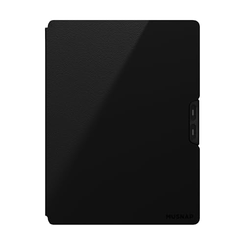 Musnap Neo C/Neo 6” Leather Case with Page-Turn Button, Auto Sleep/Wake and Magnetic Closure (Black) - Image 1