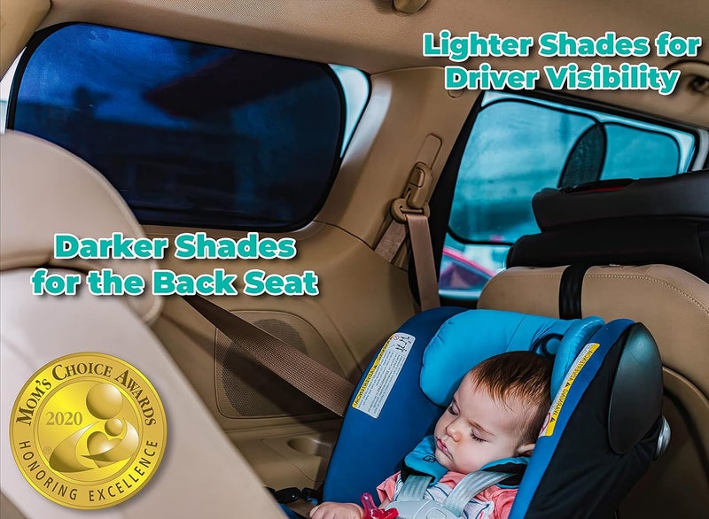 KINDER FLUFF Car Window Shades (4Pack)-The Only Certified Car Window Sun Shade for Baby Proven to Block 99.95% UVR - Mom's Choice Gold Award - car Window Shades for Side Windows - Standard - Image 2