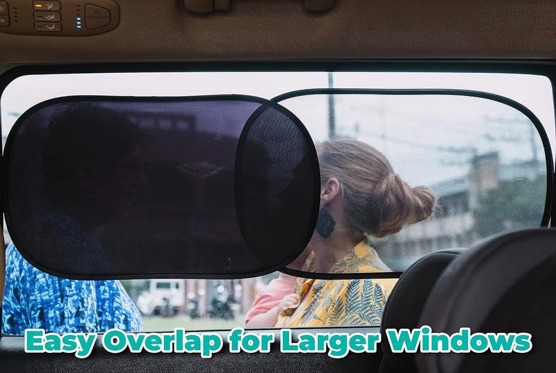 KINDER FLUFF Car Window Shades (4Pack)-The Only Certified Car Window Sun Shade for Baby Proven to Block 99.95% UVR - Mom's Choice Gold Award - car Window Shades for Side Windows - Standard - Image 4