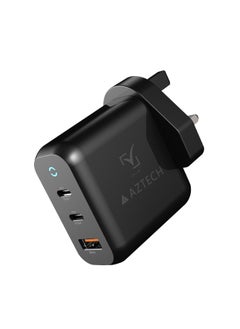 AZTECH HyperCharger GaN 70W Fast Wall Charger, 2 USB Type-C and 1 USB-A Ports, Black | AZTG1HC-70W - pzsku/Z62DACAEB864606A8D7D6Z/45/_/1740376520/c73310b9-dee3-462f-a8ca-3260520f8ab2