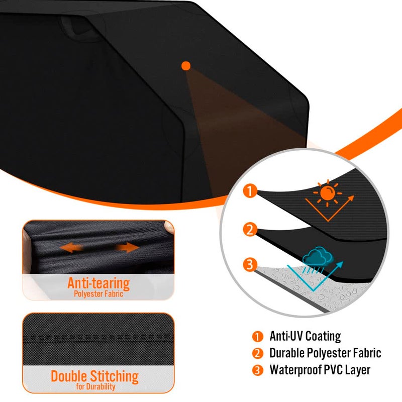 iCOVER 36 inch Griddle Cover for Blackstone, 600D Heavy Duty Waterproof Flat Top Grill Covers for 36" Grills 1554 1825 for Weber 36â€ Griddles with Support Pole - Image 3