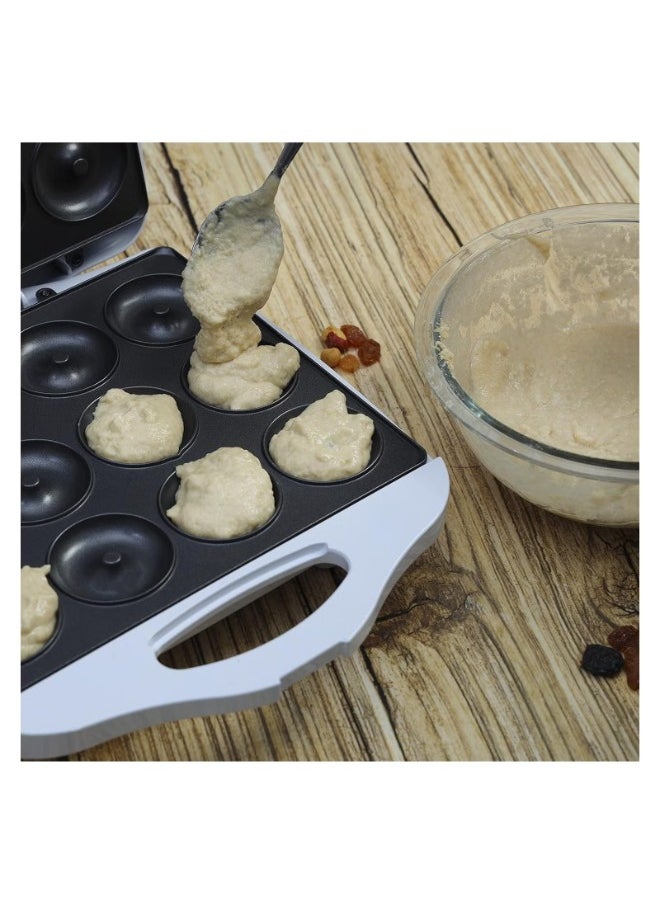 NOVA NOVA Donut Maker, Mini Donut Maker 12 At A Time, NT-199DMT Non-Stick Coating Plate Cool Touch Handle Automatic Temperature Control Lock System Upright  - Image 3