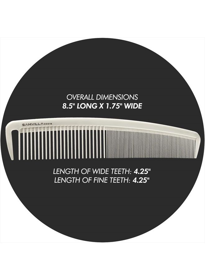 Sam Villa Signature Series Wide Cutting Comb Ivory - Image 4