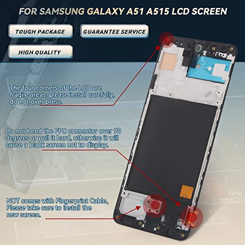 YWLRONG لاستبدال شاشة LCD لجهاز سامسونج جالاكسي A51 A515 شاشة تعمل باللمس لجهاز سامسونج A51 SM-A515U A515FN/DS A515F مجموعة أجزاء مع مجموعة (مع إطار) - Image 5