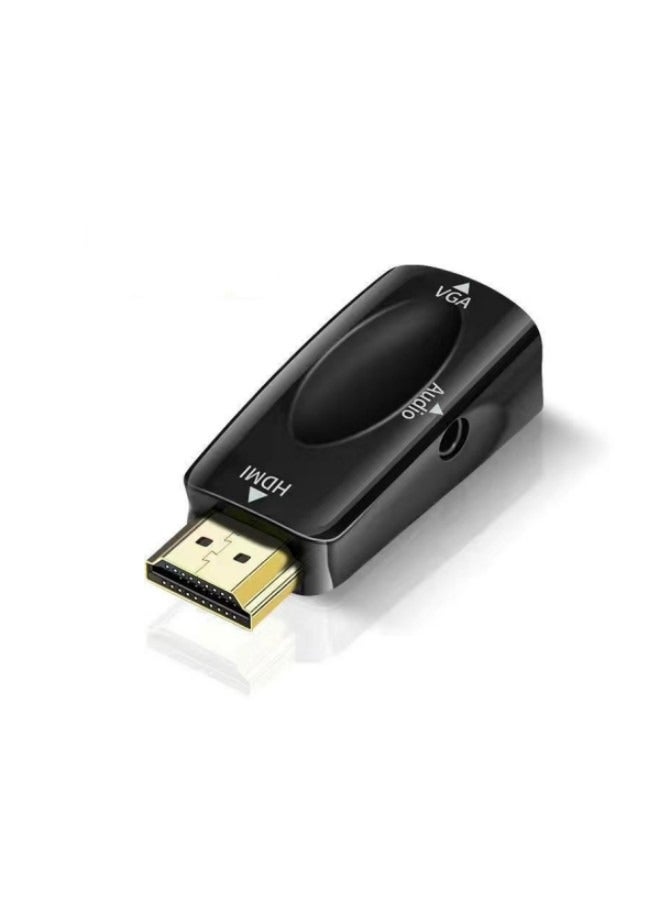 HDMI To VGA Converter Adapter With Audio Cable Black  - Image 2