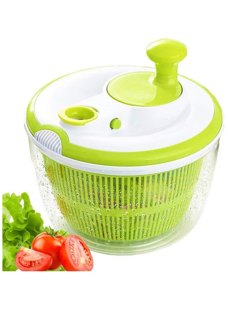 TIGER Salad Spinner Large 4.26L Capacity with Clear Serving Bowl, Colander Basket, Smart-Lock Lid, Easy Drain System, Non-Slip Base – Washes, Dries & Dresses Lettuce, Herbs, Vegetables & Fruit – Ideal for Kitchen Prep - Image 1