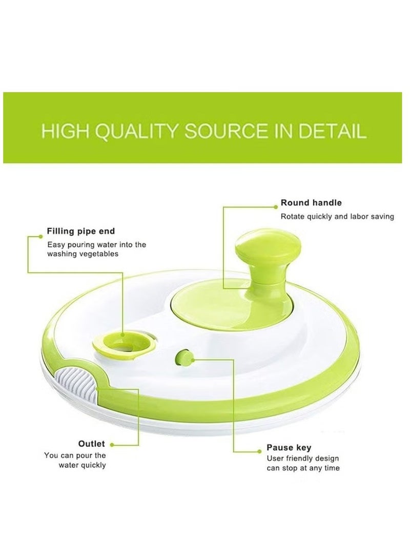 TIGER Salad Spinner Large 4.26L Capacity with Clear Serving Bowl, Colander Basket, Smart-Lock Lid, Easy Drain System, Non-Slip Base – Washes, Dries & Dresses Lettuce, Herbs, Vegetables & Fruit – Ideal for Kitchen Prep - Image 4