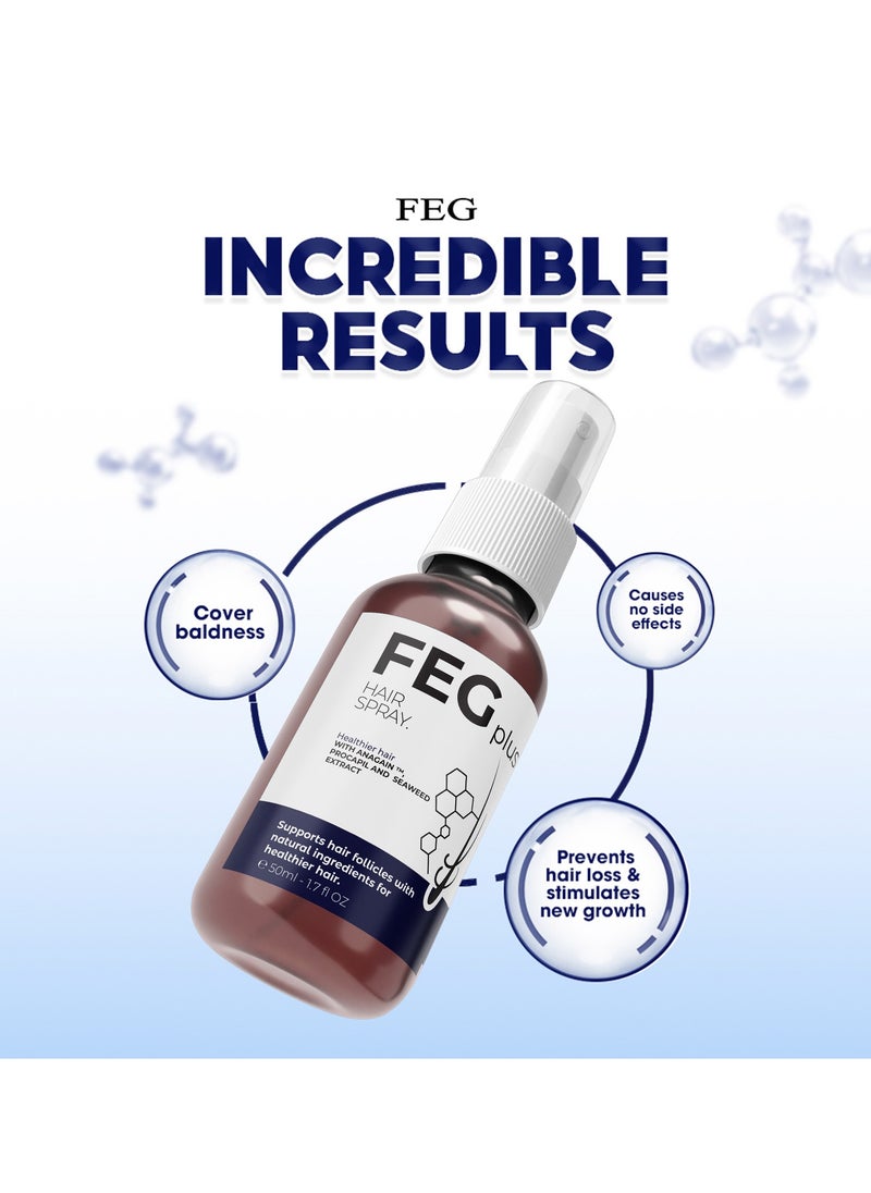 FEG Plus - FEGPLUS Hair Growth Serum with Hair Roller, Rosemary Extract Water, Rosemary Oil for Hair & Beard Regrowth Booster, Thicker, Longer and Stronger Hair Spray-50ml - Image 1