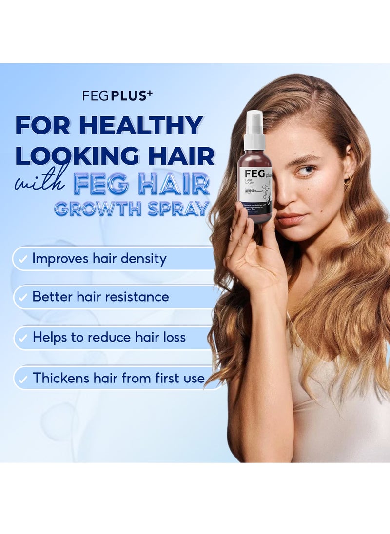 FEG Plus - FEGPLUS Hair Growth Serum with Hair Roller, Rosemary Extract Water, Rosemary Oil for Hair & Beard Regrowth Booster, Thicker, Longer and Stronger Hair Spray-50ml - Image 1