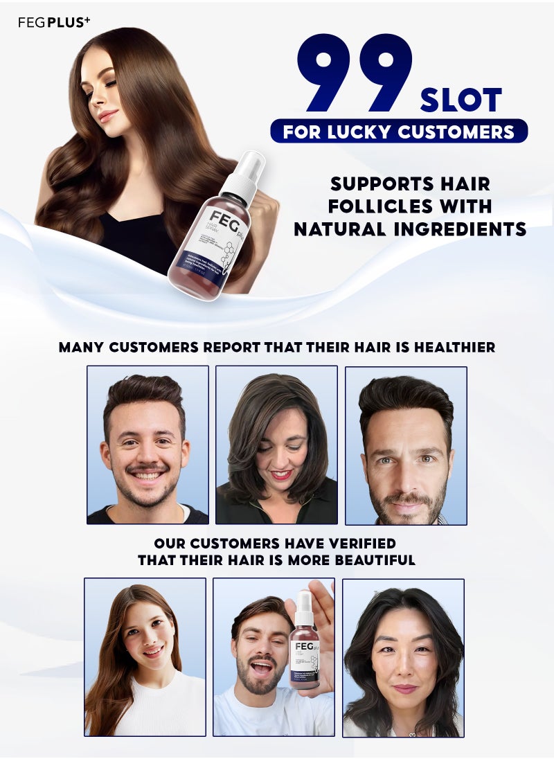 FEG Plus - FEGPLUS Hair Growth Serum with Hair Roller, Rosemary Extract Water, Rosemary Oil for Hair & Beard Regrowth Booster, Thicker, Longer and Stronger Hair Spray-50ml - Image 1