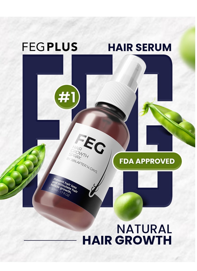 FEG Plus - FEGPLUS Hair Growth Serum with Hair Roller, Rosemary Extract Water, Rosemary Oil for Hair & Beard Regrowth Booster, Thicker, Longer and Stronger Hair Spray-50ml - Image 1