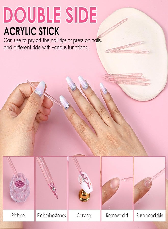wutfuooo 100PCS Press on Nail Tool Kit, Nail Prep Kit with Nail Glue, Adhesive Tabs, Mini Nail File, Acrylic Sticks, Prep Pads for Press on Nail Art Starters Press On Nail Packaging for Salon Business - Image 5