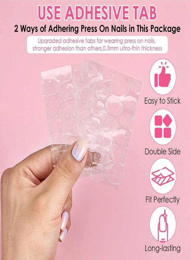 wutfuooo 100PCS Press on Nail Tool Kit, Nail Prep Kit with Nail Glue, Adhesive Tabs, Mini Nail File, Acrylic Sticks, Prep Pads for Press on Nail Art Starters Press On Nail Packaging for Salon Business - Image 3