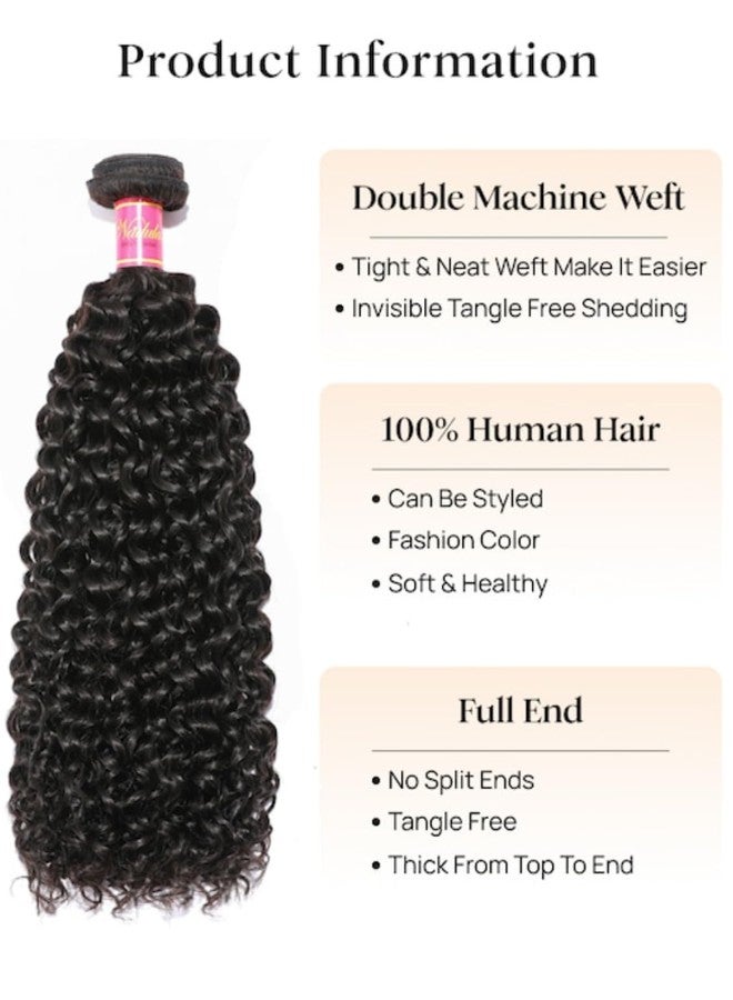 Nadula Hair Malaysian Curly Human Hair Weave 1 Bundles 20 inches, 100% Unprocessed Virgin Jerry Curly Human Hair Weft Extensions for Women Natural Color - Image 3