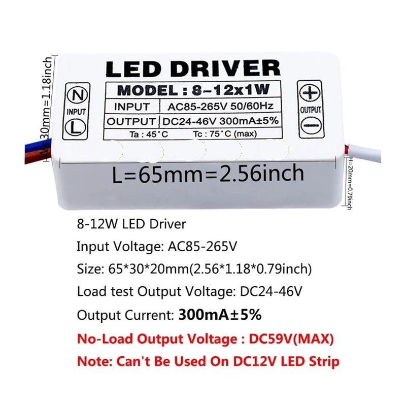LED Constant Current Driver Power Supply Module 8 12W 300mA AC85 265V For Spotlight Bulb Downlight DIY - Image 2