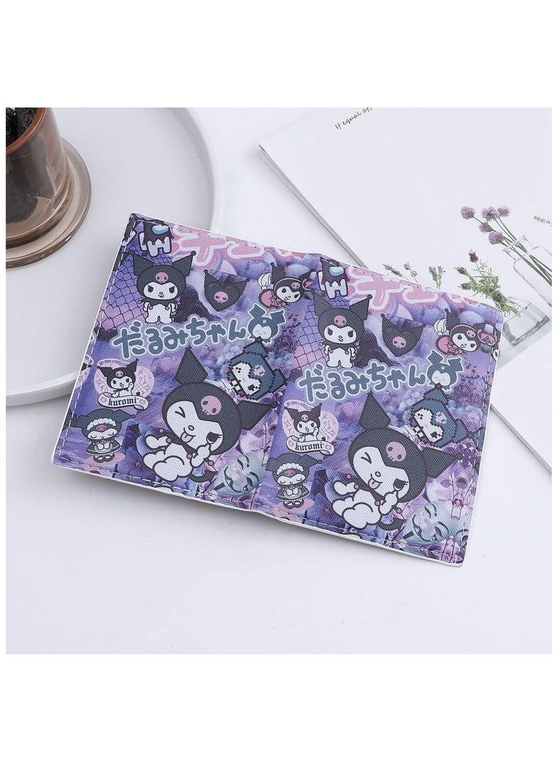 Kawaii kuromi leather passport holder case, cartoon passport wallet credit card holder for lady girl - Image 3