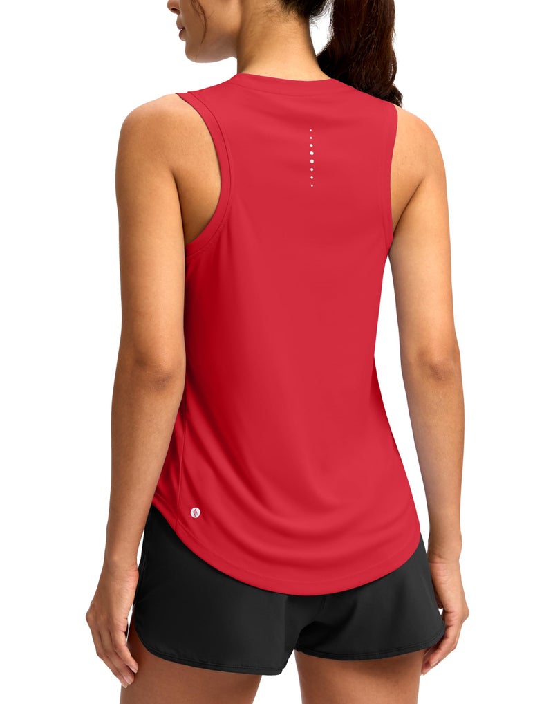 SANTINY Women's Sleeveless Workout Tops Lightweight Tennis Yoga Athletic Running Shirts Racerback Tank Tops for Women (Red_XL) - Image 1