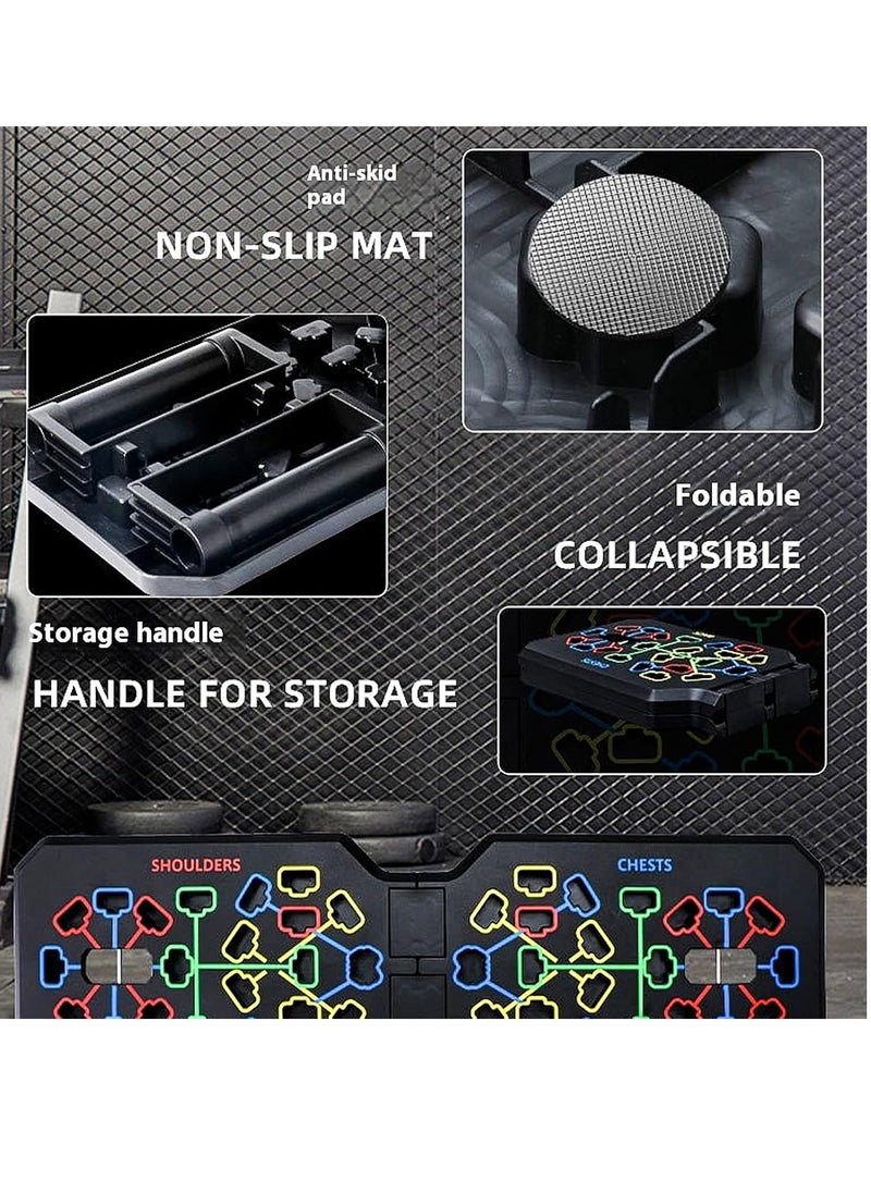 Generic Foldable Push Up Board with Grip Bar and Resistance Rope, Multifunction Pushup Board, Train Gym Fitness System Workout Exercise Stands for Men Women Home Workouts push up machine  - Image 4