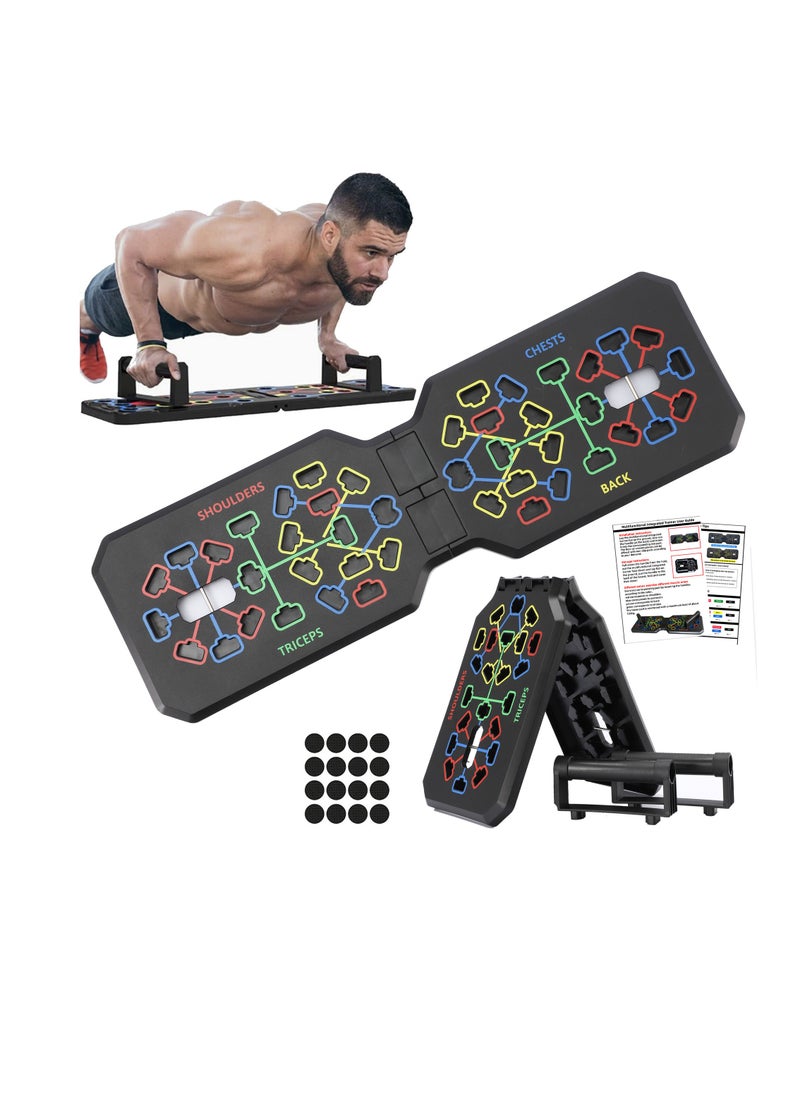 Generic Foldable Push Up Board with Grip Bar and Resistance Rope, Multifunction Pushup Board, Train Gym Fitness System Workout Exercise Stands for Men Women Home Workouts push up machine  - Image 1
