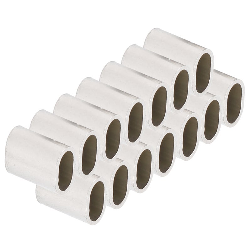 50Pcs Stainless Steel Oval Sleeve Wire Rope Crimping Loop - Secure Crimping Prevents Wire Rope Head Loosening - High-Strength Corrosion Resistance for Indoor Outdoor Rigging Accessories - Image 4