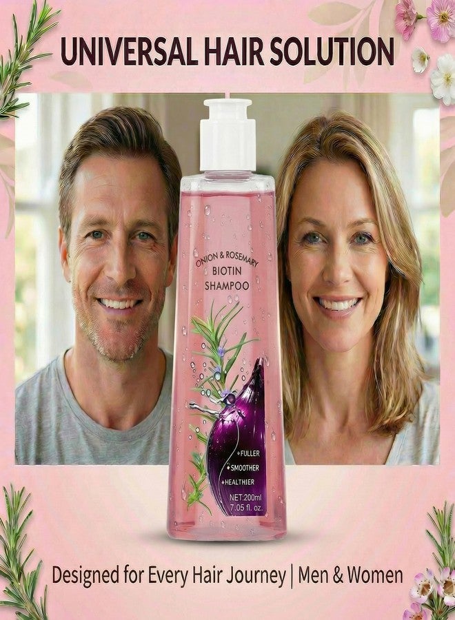 Grospe Onion & Rosemary Biotin Shampoo with Red Onion Extract, Natural Thickening Formula for Fuller-Looking, Smoother & Healthier Hair, Men & Women, 7.05 fl oz / 200ml - Image 5