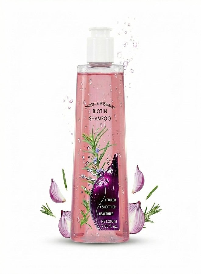 Grospe Onion & Rosemary Biotin Shampoo with Red Onion Extract, Natural Thickening Formula for Fuller-Looking, Smoother & Healthier Hair, Men & Women, 7.05 fl oz / 200ml - Image 1