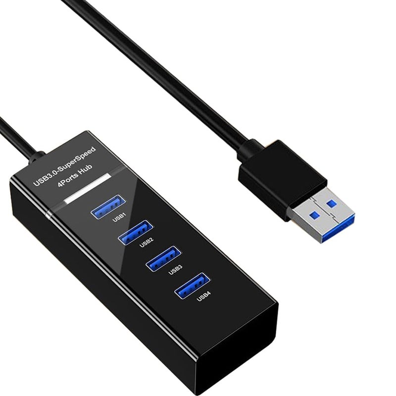 4-Port USB 3.0 Hub, USB C to USB Adapter, Supports Keyboards/Mice/Printers/Flash Drives, Compatible with Windows/MacOS