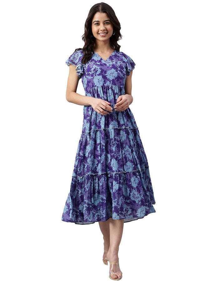 Janasya Women's Blue Georgette Printed Flared Western Dress(J0431-DR-L) - pzsku/Z62DB68C1B75BEB63D6B0Z/45/_/1738305578/6d63c014-8b52-4f2f-ba40-d954a0ad97b2