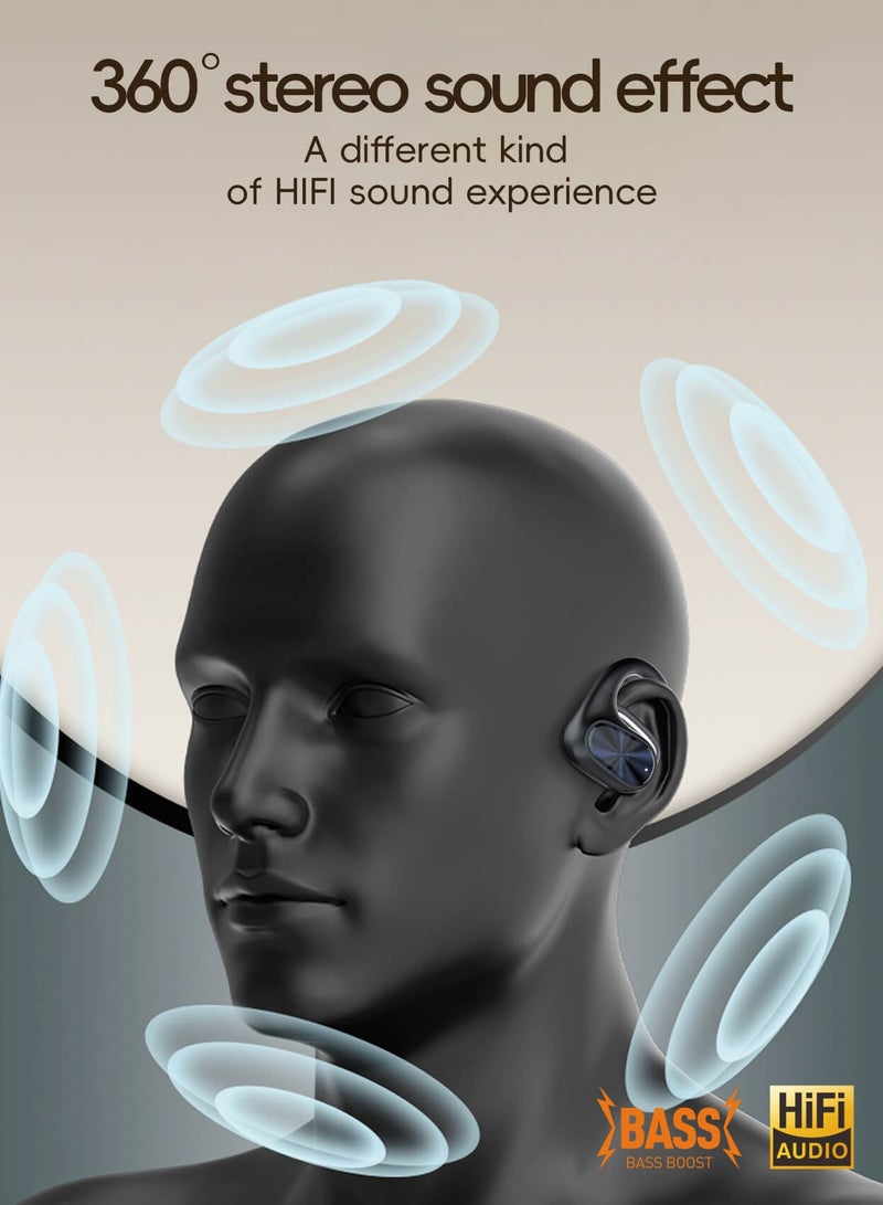 Over‑Ear Bluetooth 5.3 Headphones – Open‑Ear Bone‑Conduction Design, 500 mAh Charging Case, IPX6 Waterproof, LED Indicator, Touch Controls – Comfortable Fit for Running, DJ, Calls & Music