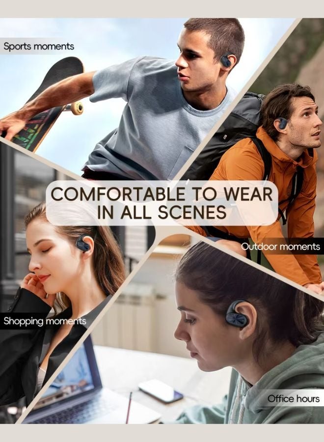 Over‑Ear Bluetooth 5.3 Headphones – Open‑Ear Bone‑Conduction Design, 500 mAh Charging Case, IPX6 Waterproof, LED Indicator, Touch Controls – Comfortable Fit for Running, DJ, Calls & Music