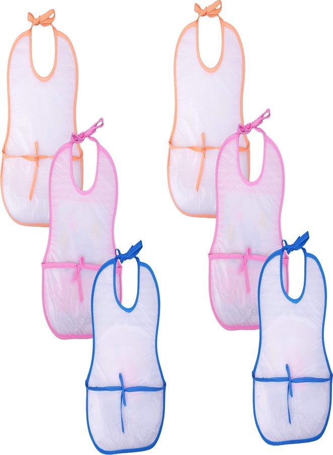 BTfash Babies Soft Button Bib for Feeding | Waterproof Bib for New Born | Washable Feeding Aprons for Infants & Toddlers | Reusable, Comfortable & Ideal for Mealtime | Gentle on Skin (Assorted_PO6) - Image 2