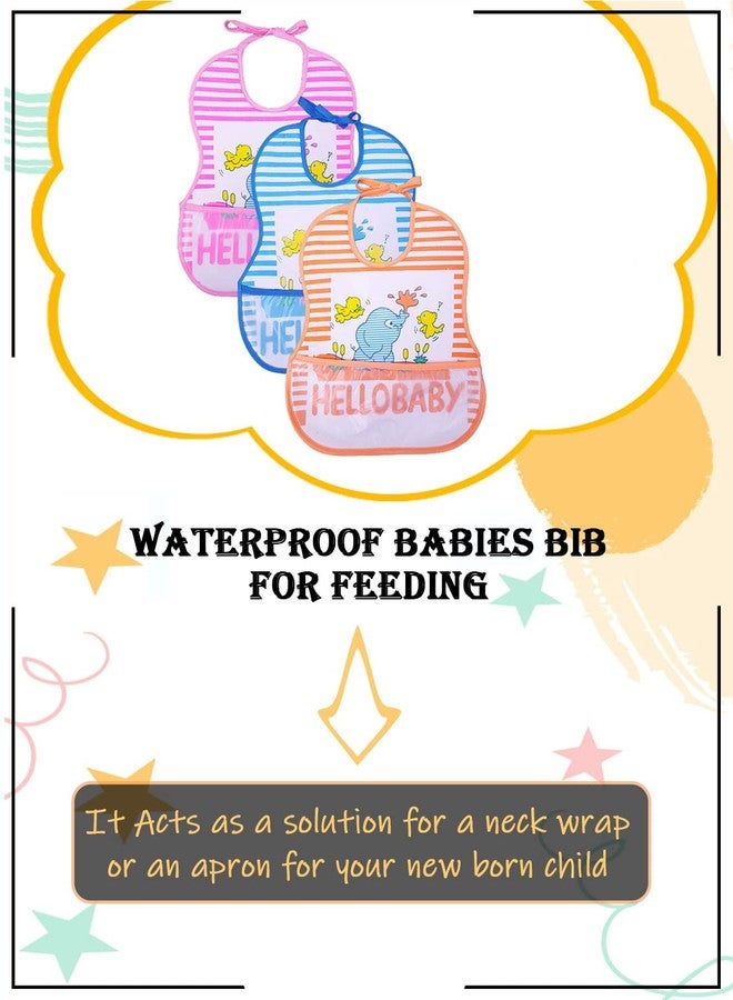 BTfash Babies Soft Button Bib for Feeding | Waterproof Bib for New Born | Washable Feeding Aprons for Infants & Toddlers | Reusable, Comfortable & Ideal for Mealtime | Gentle on Skin (Assorted_PO6) - Image 5