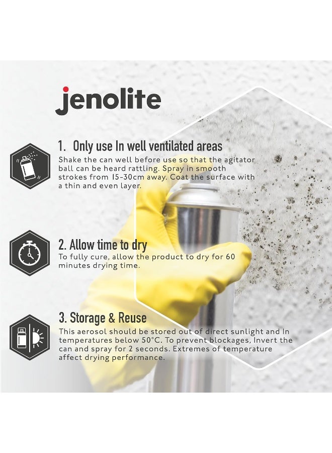JENOLITE جينو لايت مانع البقع بخاخ | طلاء ختم رطب | أبيض | يغطي ويمنع البقع على الفور للأبد | 400 مل (13.5 أونصة سائلة) - Image 3