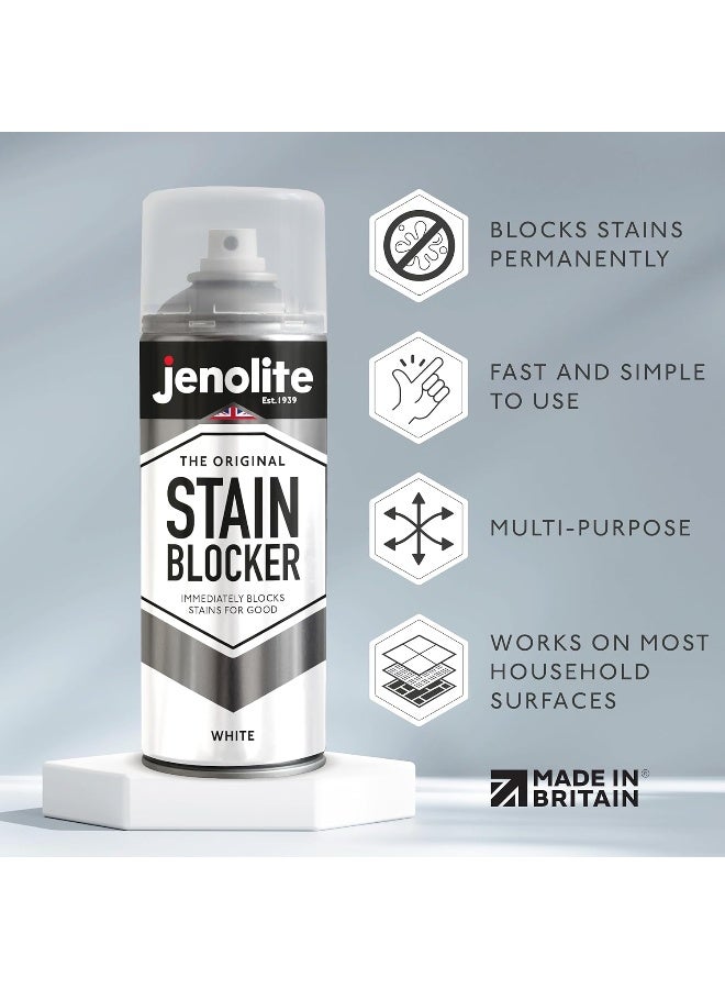 JENOLITE جينو لايت مانع البقع بخاخ | طلاء ختم رطب | أبيض | يغطي ويمنع البقع على الفور للأبد | 400 مل (13.5 أونصة سائلة) - Image 4