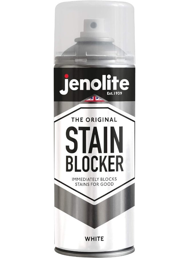 JENOLITE جينو لايت مانع البقع بخاخ | طلاء ختم رطب | أبيض | يغطي ويمنع البقع على الفور للأبد | 400 مل (13.5 أونصة سائلة) - Image 1