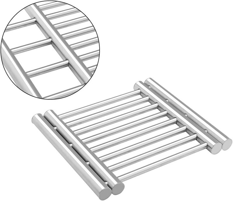 Divik Stainless Steel Expandable Hot Pot Rack Mat Stand for Hot Utensils in Kitchen, Vessel Stand for Kitchen Dinning Table Trivets for Hot Pots (1Pcs) - Image 3