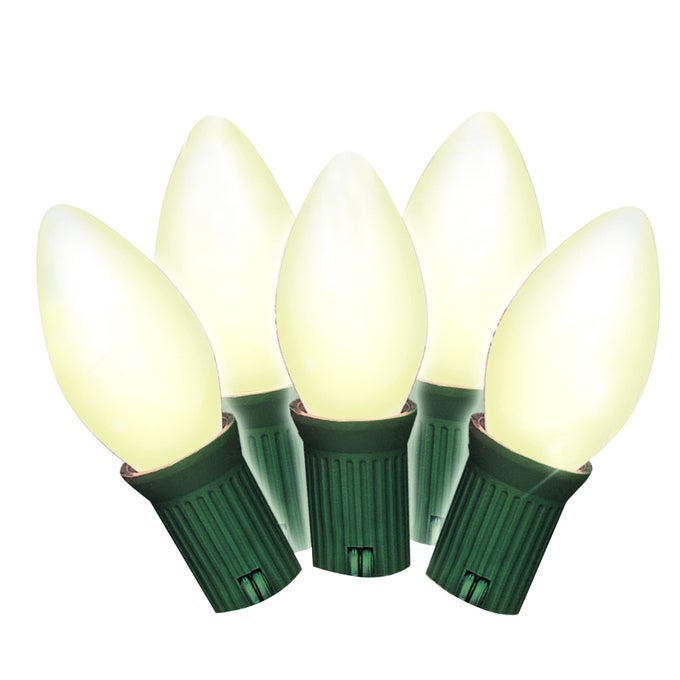 VINTAGE CHRISTMAS STRING LIGHTS FROSTED C7 25 FEET OLDFASHIONED BULBS PERFECT FOR CHRISTMAS PATRIOTIC DECORATIONS INDOOR AND OUTDOOR USE