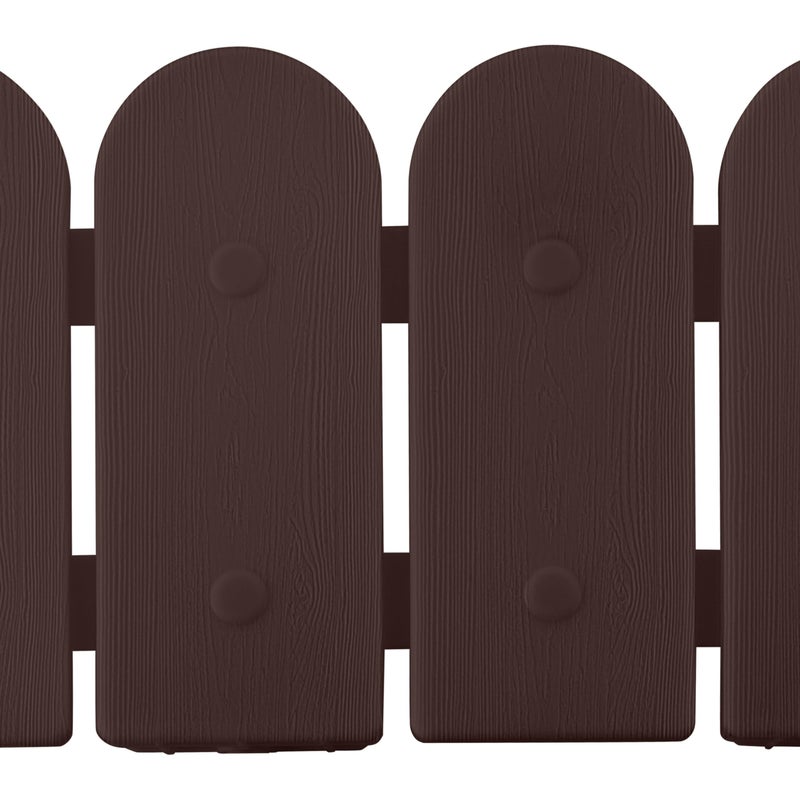 Evelyne Garden Border Plastic Edging: Wooden Fence Design - 8pcs Brown Yard Landscaping Fence Liner Lawn Edge Barrier - 10ft Kit of Decorative Lawn Panels Elements -Landscaping Edging-GMT-10374-A08 - Image 2