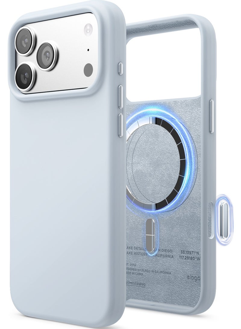 Elago Magnetic Liquid Silicone for iPhone 17 Pro MAX case cover [Camera Control Button Cover] compatible with MagSafe Shockproof - Light Blue - Image 1