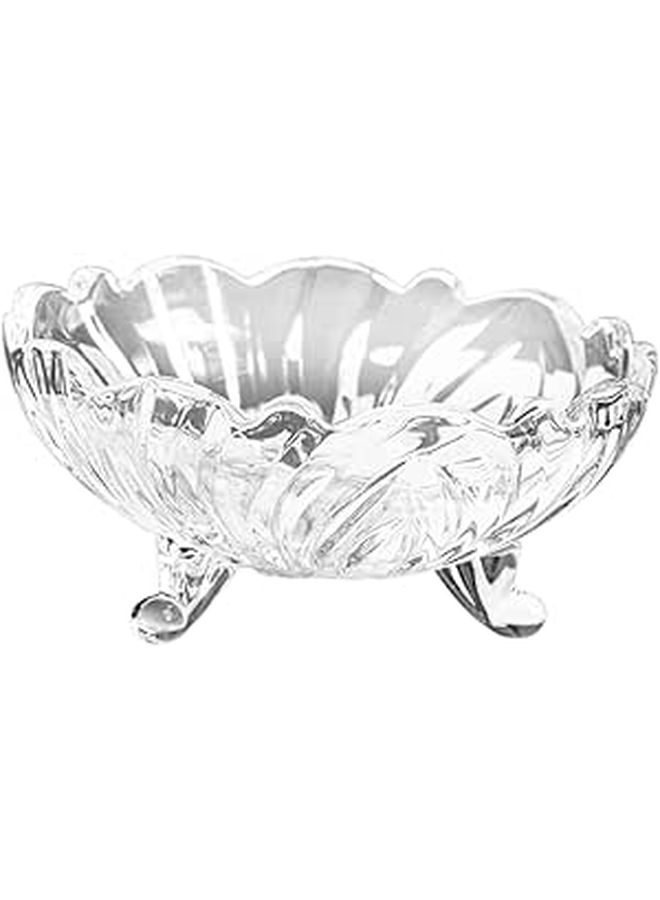 Glass Footed Serving Bowl for Fruits Desserts Snacks Kitchen Dining Tableware - Image 1
