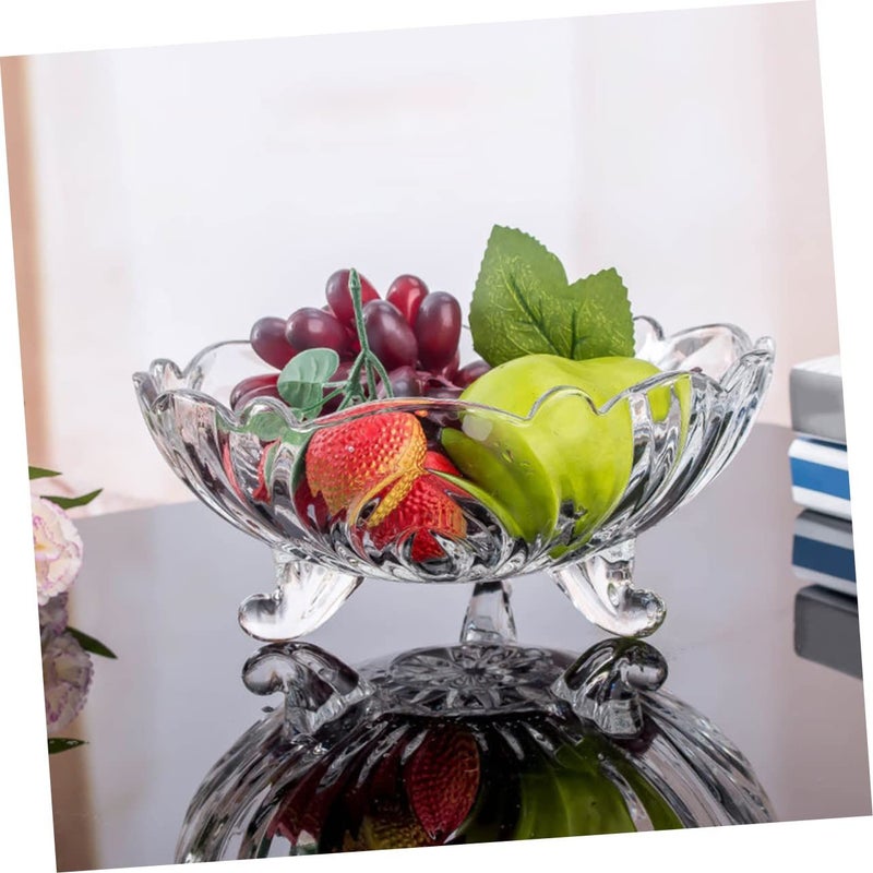 Glass Footed Serving Bowl for Fruits Desserts Snacks Kitchen Dining Tableware - Image 3