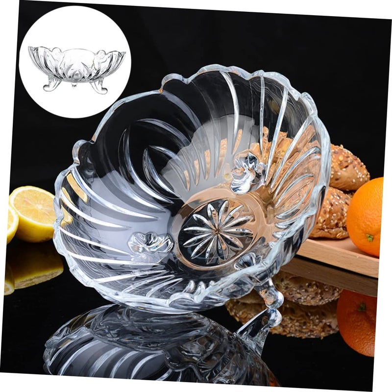 Glass Footed Serving Bowl for Fruits Desserts Snacks Kitchen Dining Tableware - Image 4